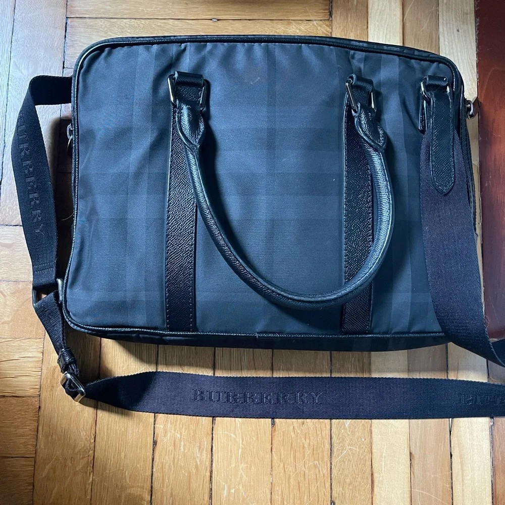 Burberry Charcoal Check Men's Briefcase